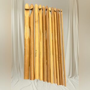 12 pcs Bamboo crochet hooks set